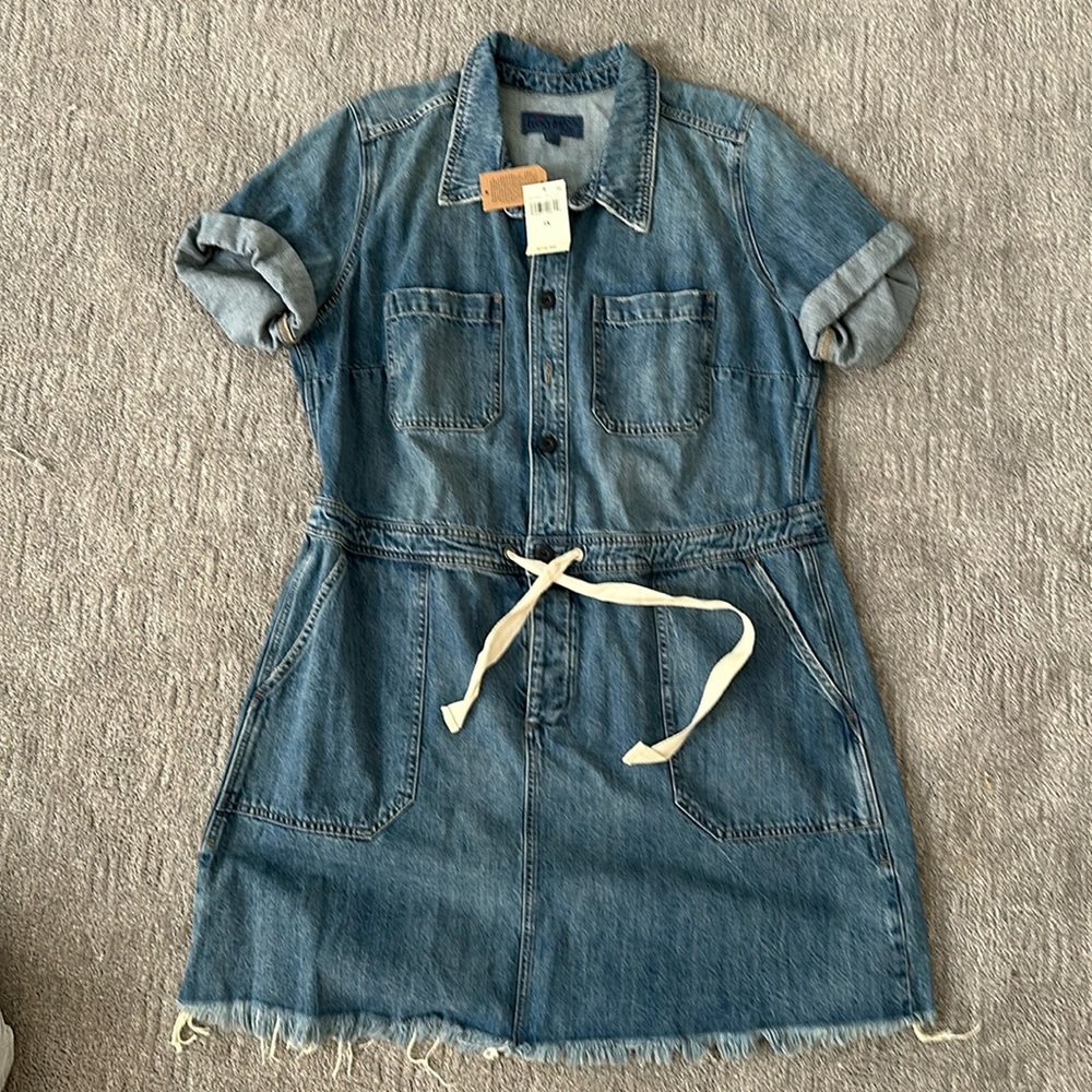 Lucky Brand NWT Denim Dress with Tie Waist and Front Pockets. Size 1X